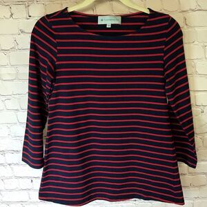 Tuckernuck Navy Blue Red Stripe Americana Breton French Style Size XS